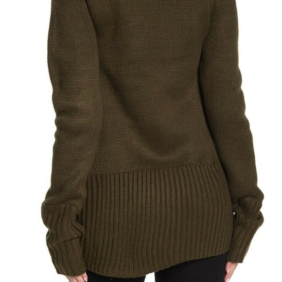 Olive Green Women's Jacket with Faux Fur Collar - Picture 3 of 3